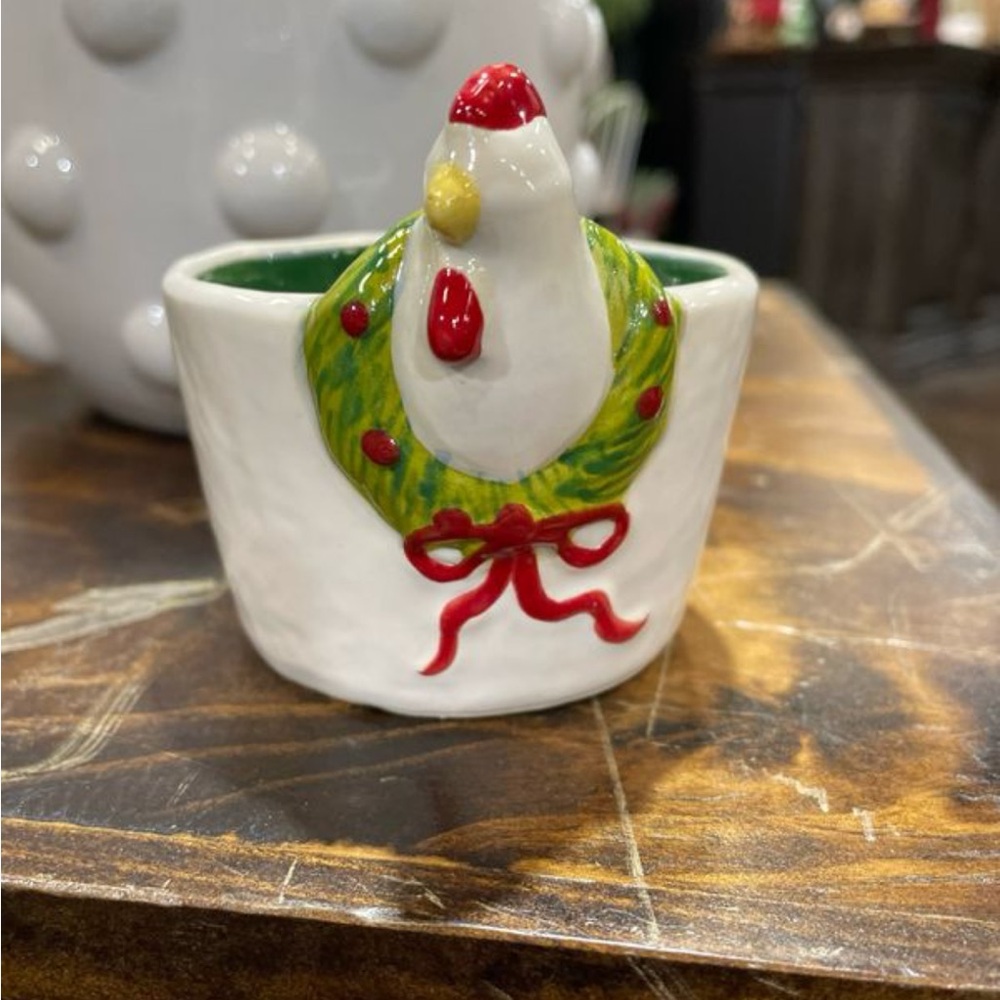 Mud Pie  Farm Chick Xmas Tidbit Bowl Set Of 3